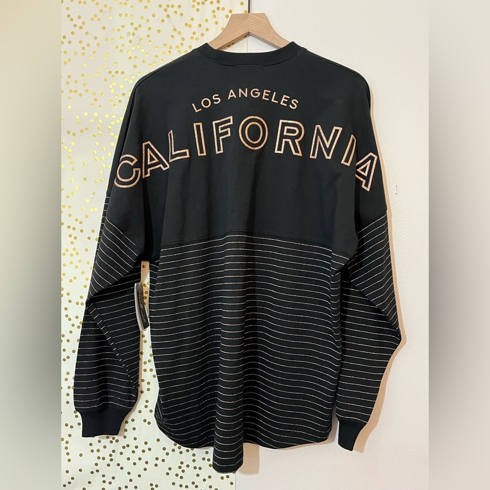 California Long Sleeve Tee - Black with Rose Gold Lettering